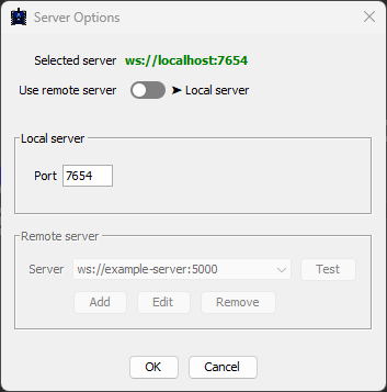 Local Server Options