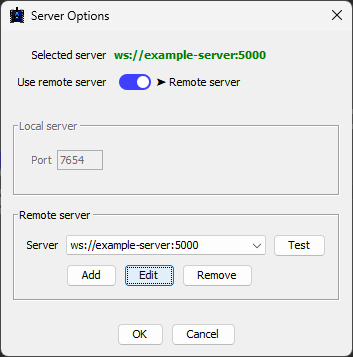 Remote Server Options